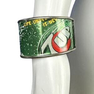 Vintage 80's Recycled 7-Up Can Wide Cuff Bracelet